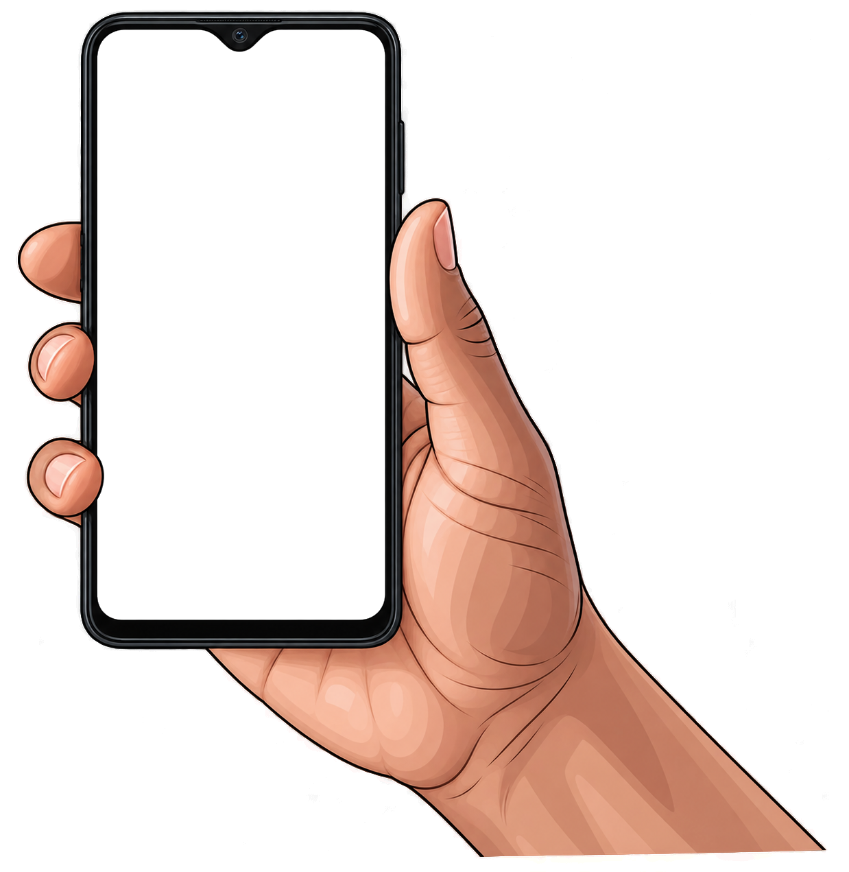 Hand holding a mobile phone