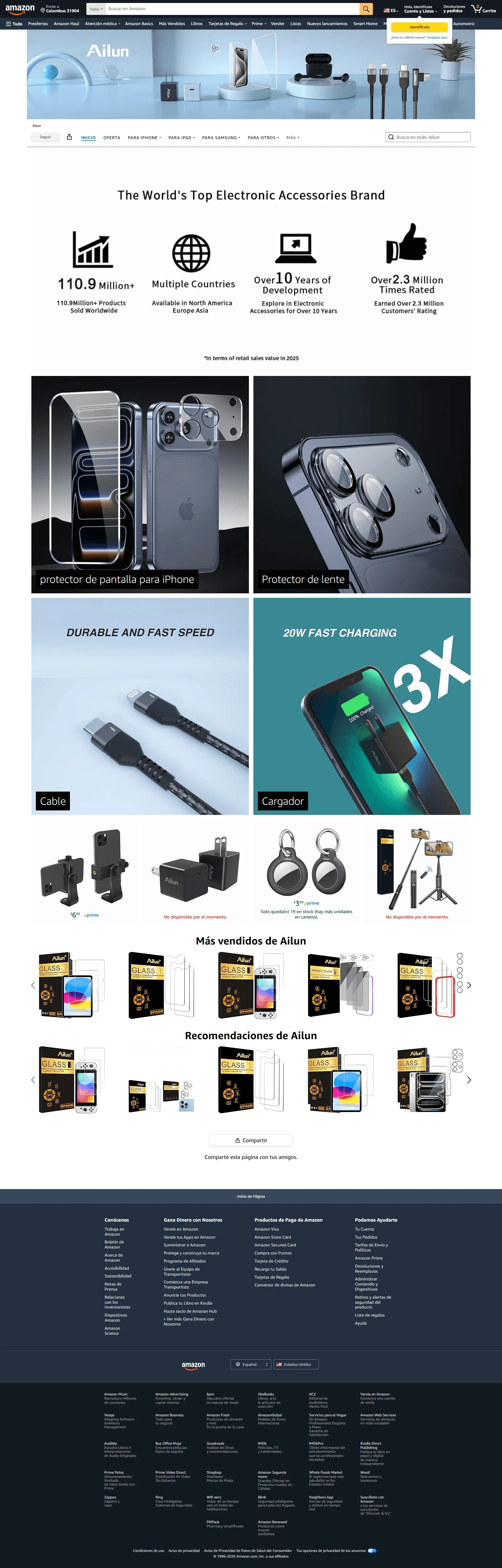 Ailun Amazon storefront