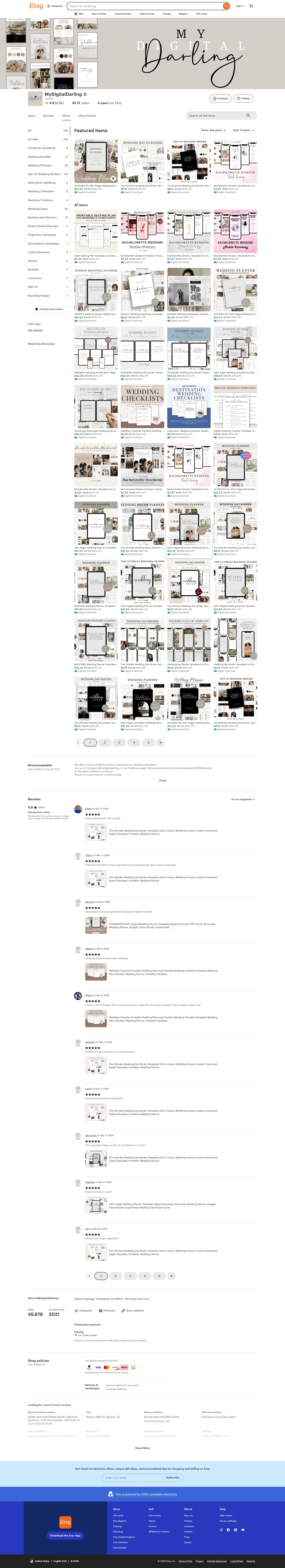 My Digital Darling Etsy storefront