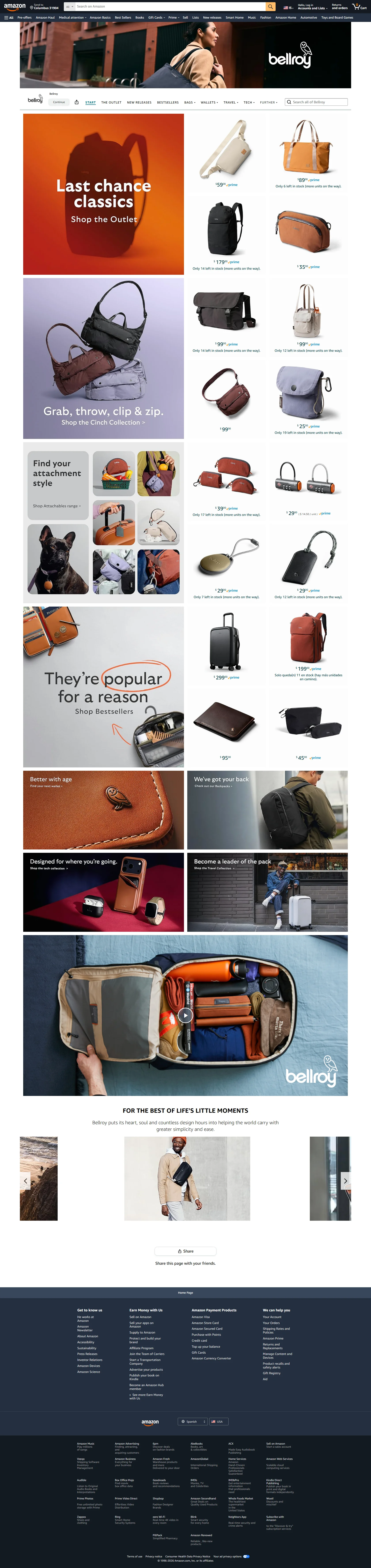 Bellroy Private Label storefront