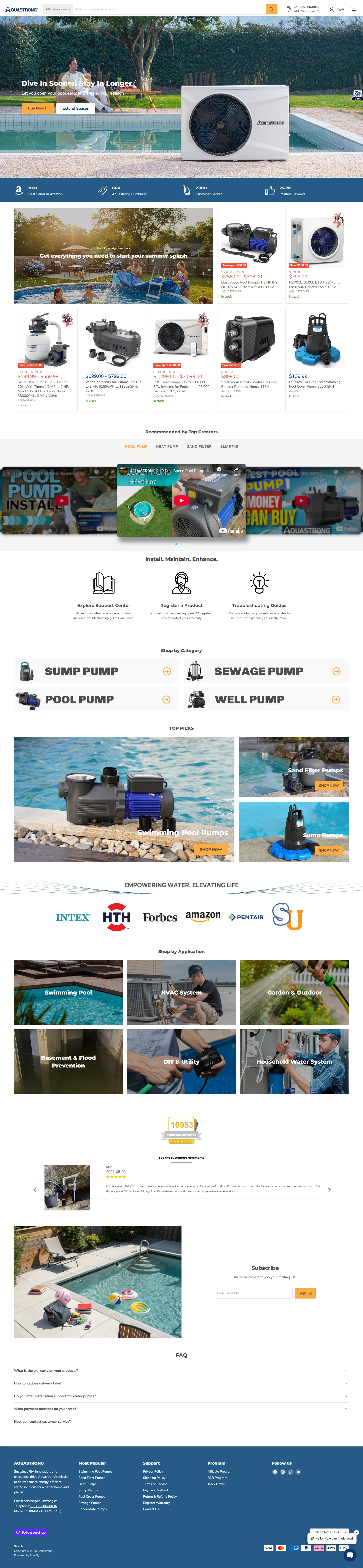 Aquastrong Shopify storefront