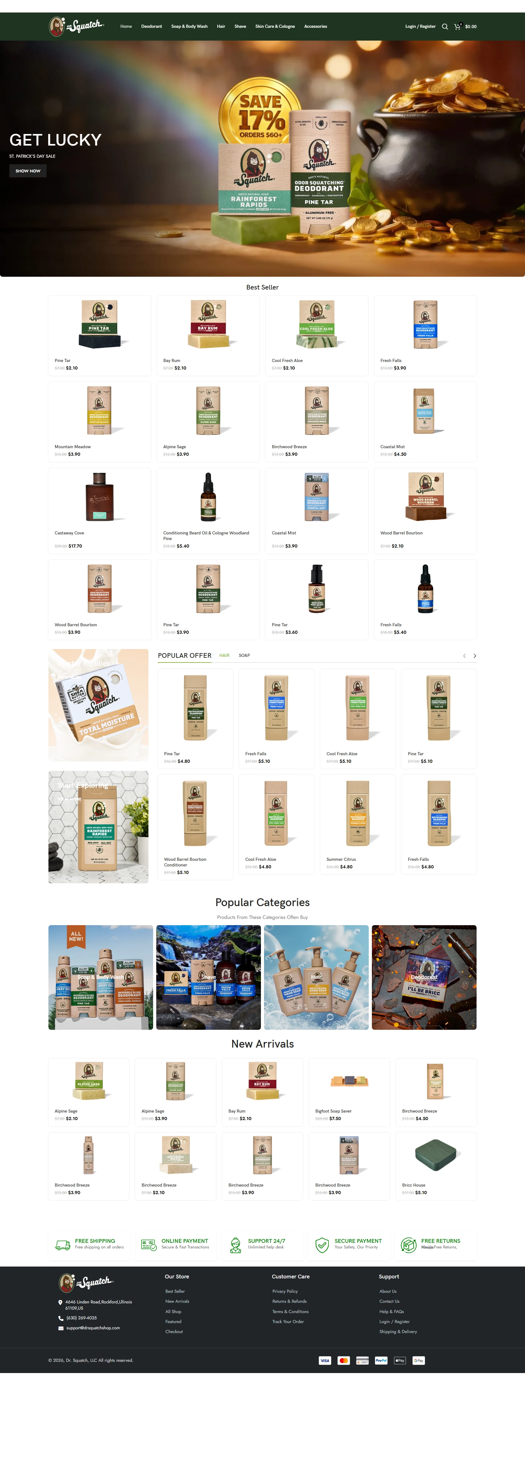 Dr. Squatch Shopify storefront