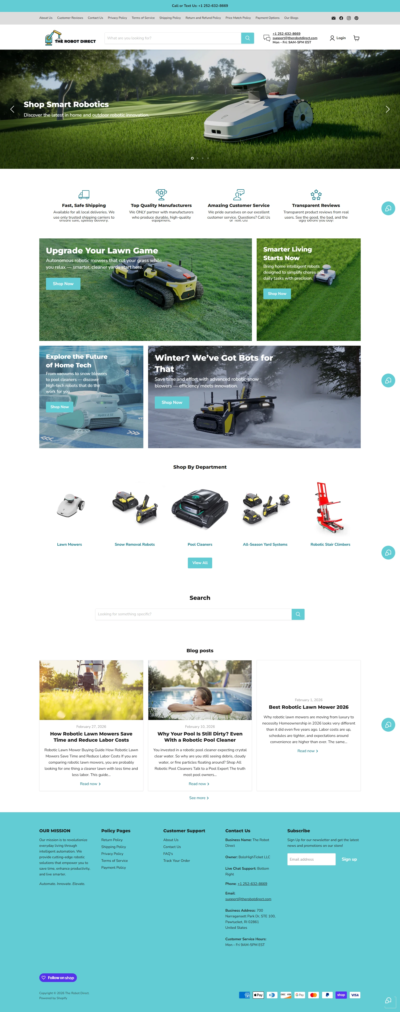 The Robot Direct Shopify storefront