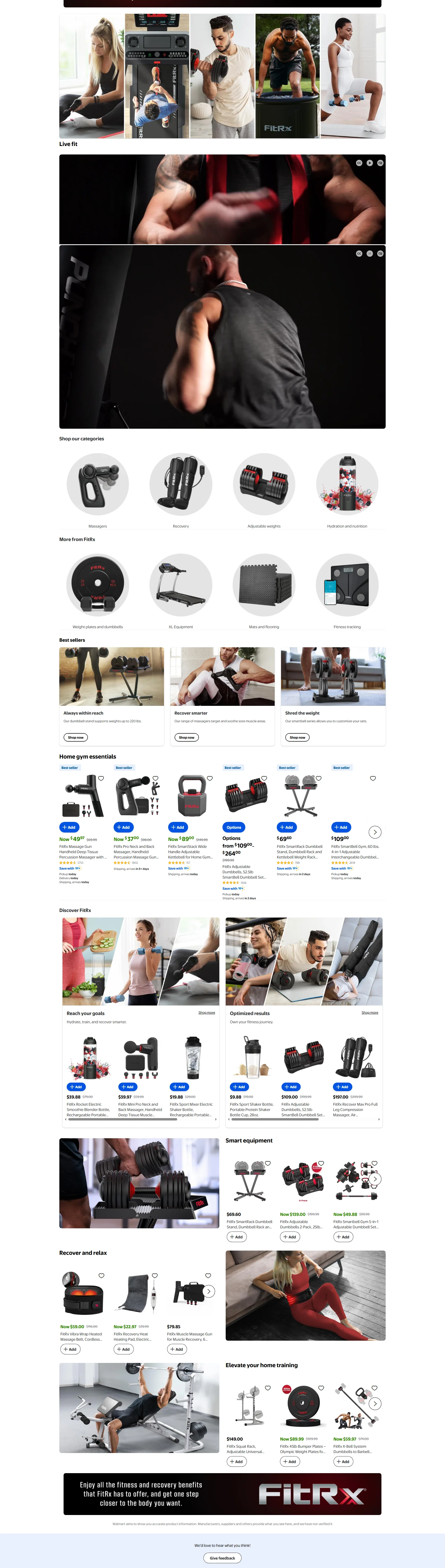 FitRx Walmart storefront